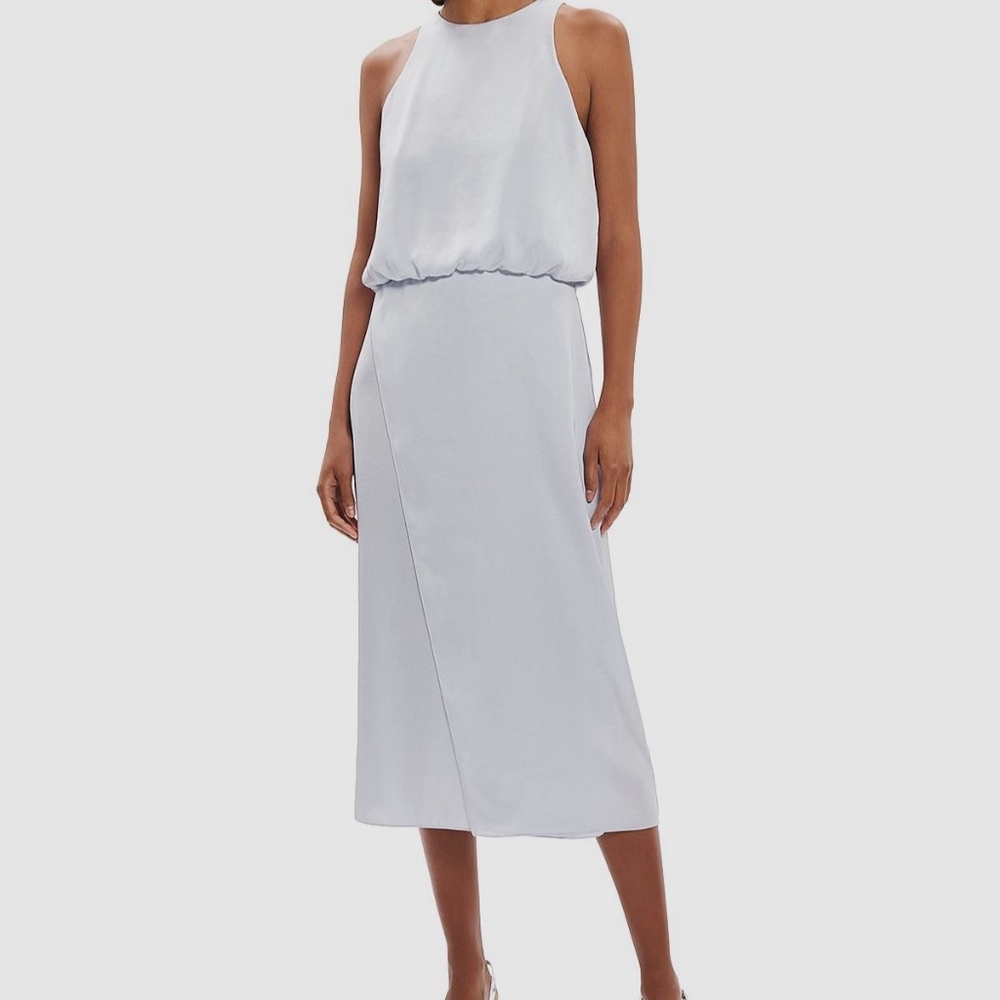 NWT Theory Layered Tank Dress in Crushed Satin, Size 00